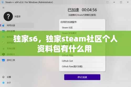 独家s6,独家steam社区个人资料包有什么用